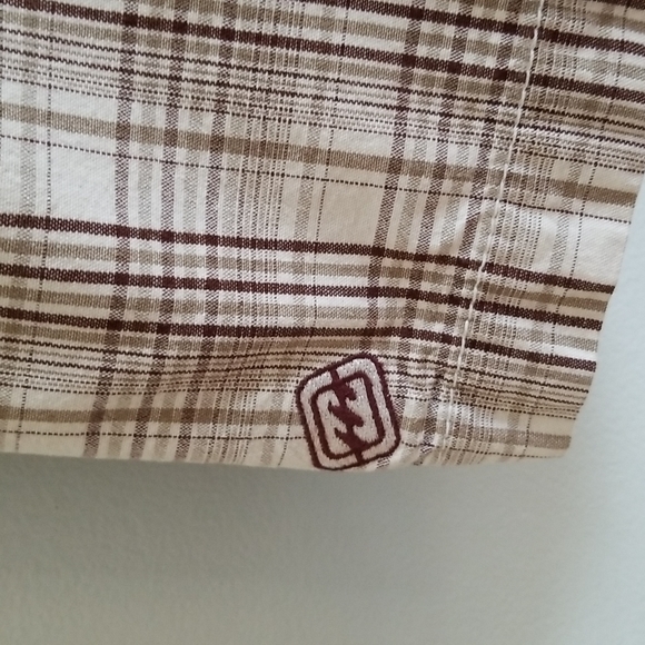 Billabong , Mens, Sz 38 Shorts, Brown, Tan and White Plaid,MAKE ME A OFFER - Picture 6 of 8